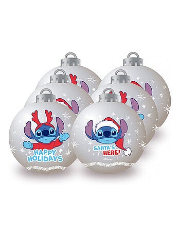 Lot de 6 Boules de Noël - Lilo & Stitch - 8 cm