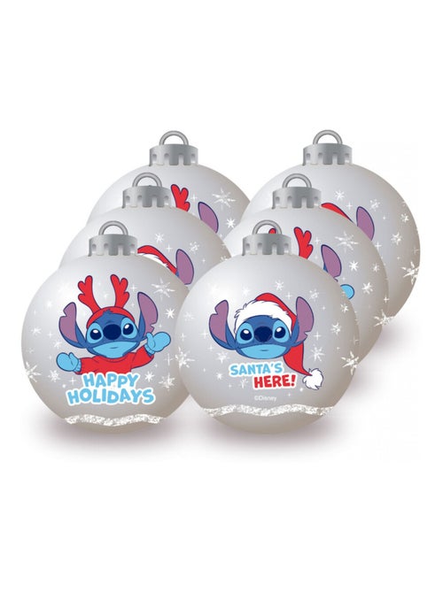 Lot de 6 Boules de Noël - Lilo & Stitch - 8 cm - Kiabi