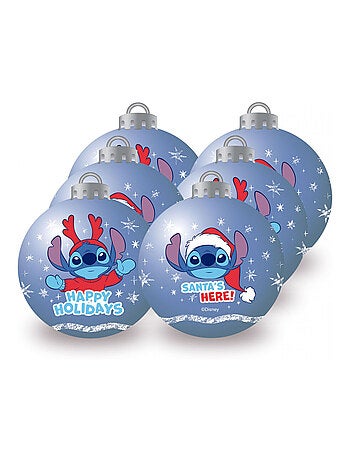 Lot de 6 Boules de Noël - Lilo & Stitch happy - 8 cm