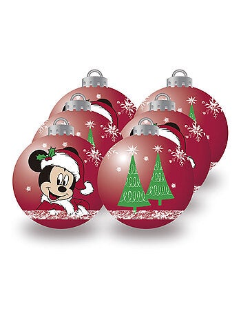 Lot de 6 boules de Noël 8cm - Mickey