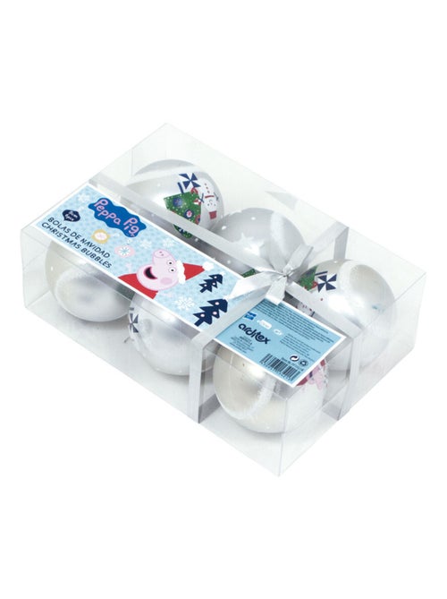 Lot de 6 boules de Noël 8cm - Peppa Pig - Kiabi