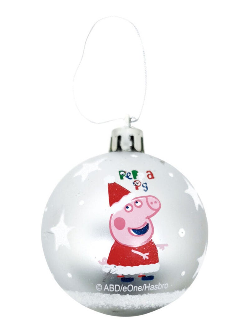 Lot de 6 boules de Noël 8cm - Peppa Pig Blanc - Kiabi