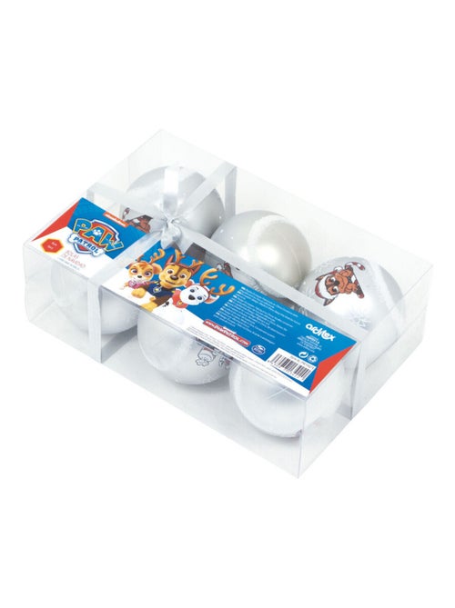 Lot de 6 boules de Noël argentées 8cm - Pat Patrouille - Kiabi