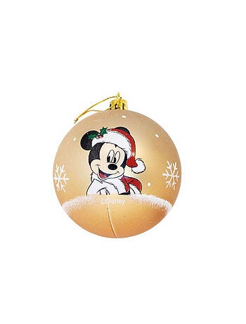 Lot de 6 boules de Noël dorées 8cm - Mickey