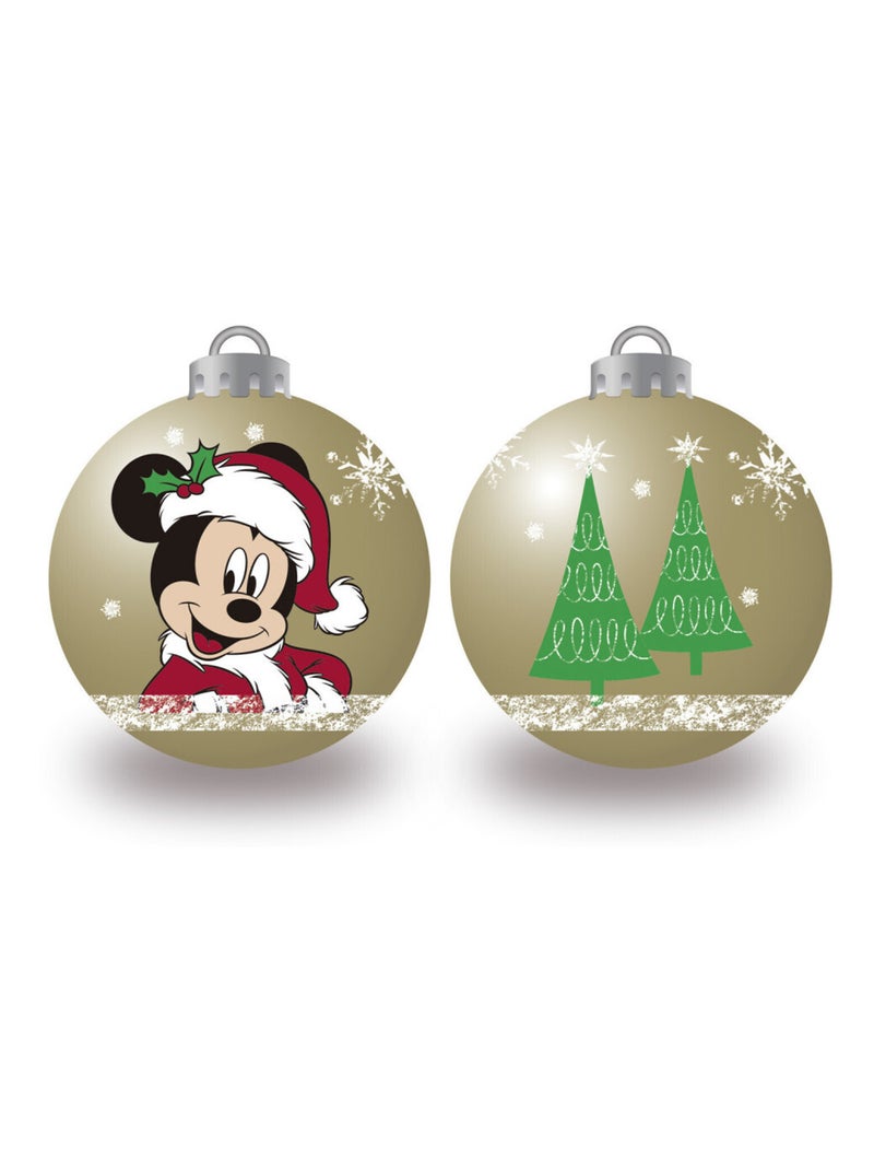 Lot de 6 boules de Noël dorées 8cm - Mickey Jaune - Kiabi