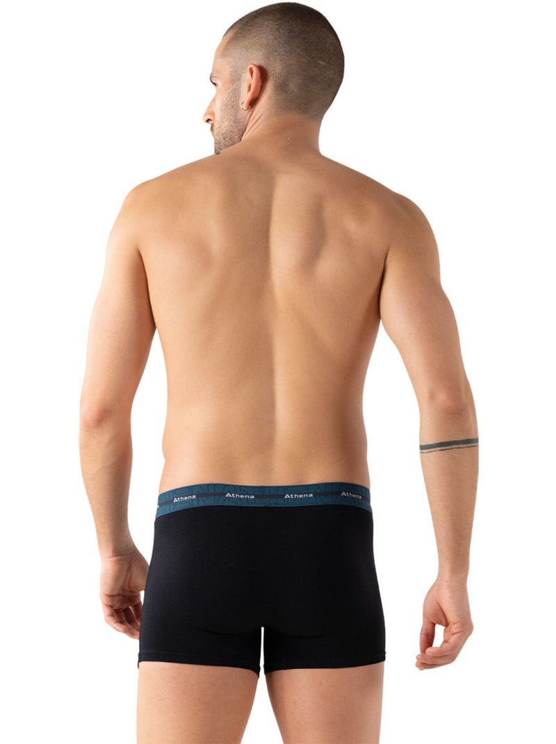 Lot de 6 boxers 720 Stretch Coton Athena Noir Noir Bleu - Kiabi