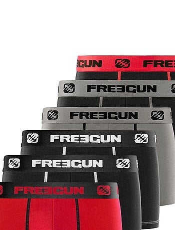 Lot de 6 Boxers coton homme Uni Freegun