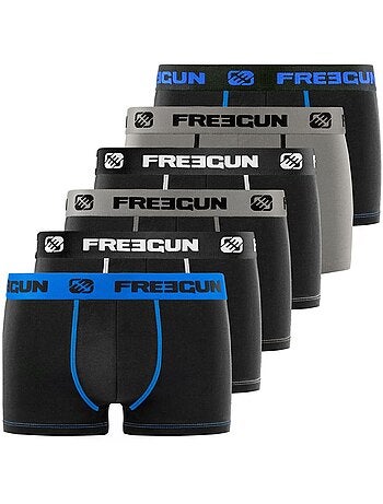 Lot de 6 boxers coton homme Uni Freegun