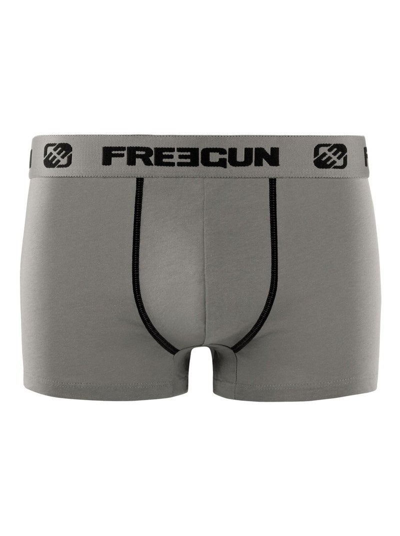 Lot de 6 boxers coton homme Uni Freegun Noir Gris Bleu - Kiabi