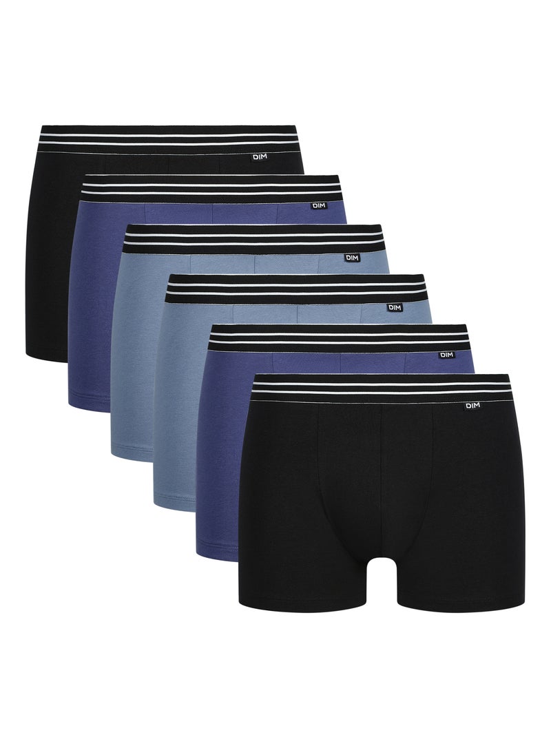 Lot de 6 Boxers Coton Respirant EcoDim Bleu foncé - Kiabi