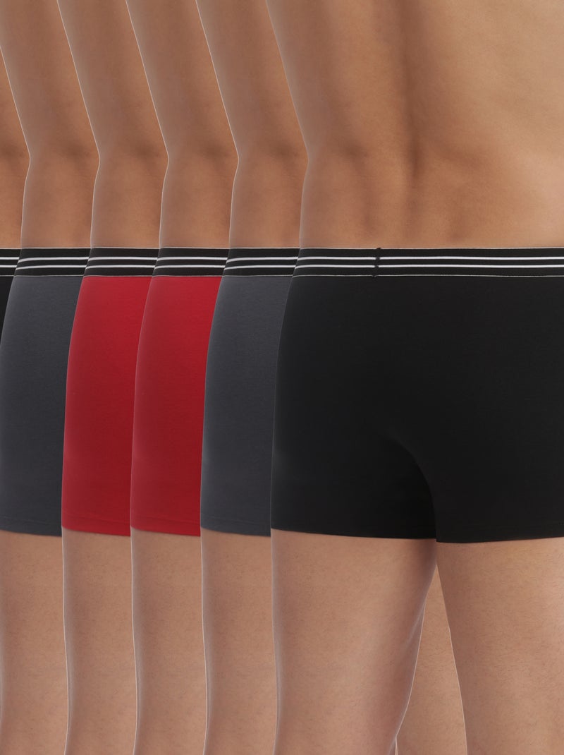 Lot de 6 Boxers Coton Respirant EcoDim Rouge - Kiabi