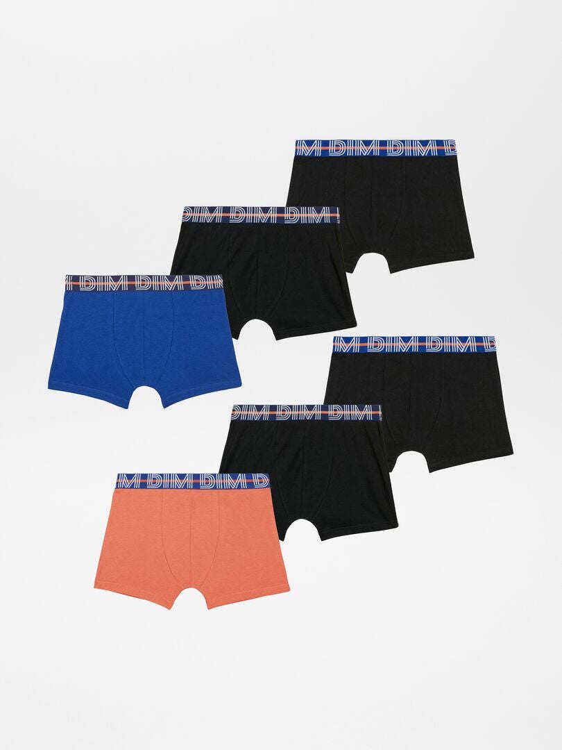 Lot de 6 boxers 'Dim' Noir - Kiabi