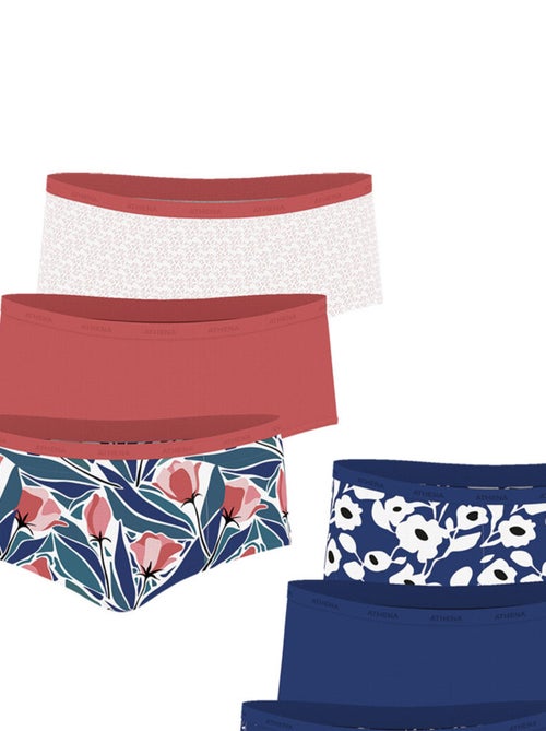 Lot de 6 boxers femme Ecopack Mode Athena - Kiabi