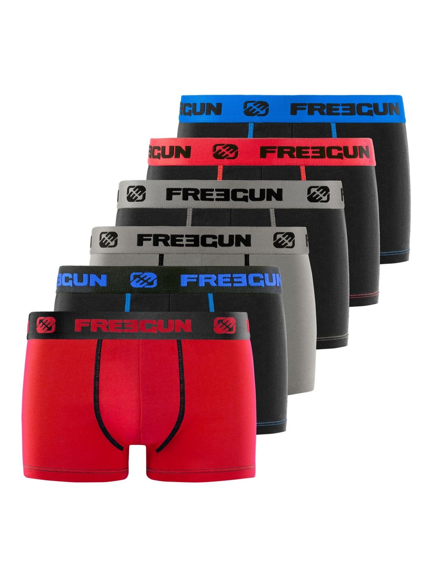 Lot de 6 boxers garcon en Coton Freegun