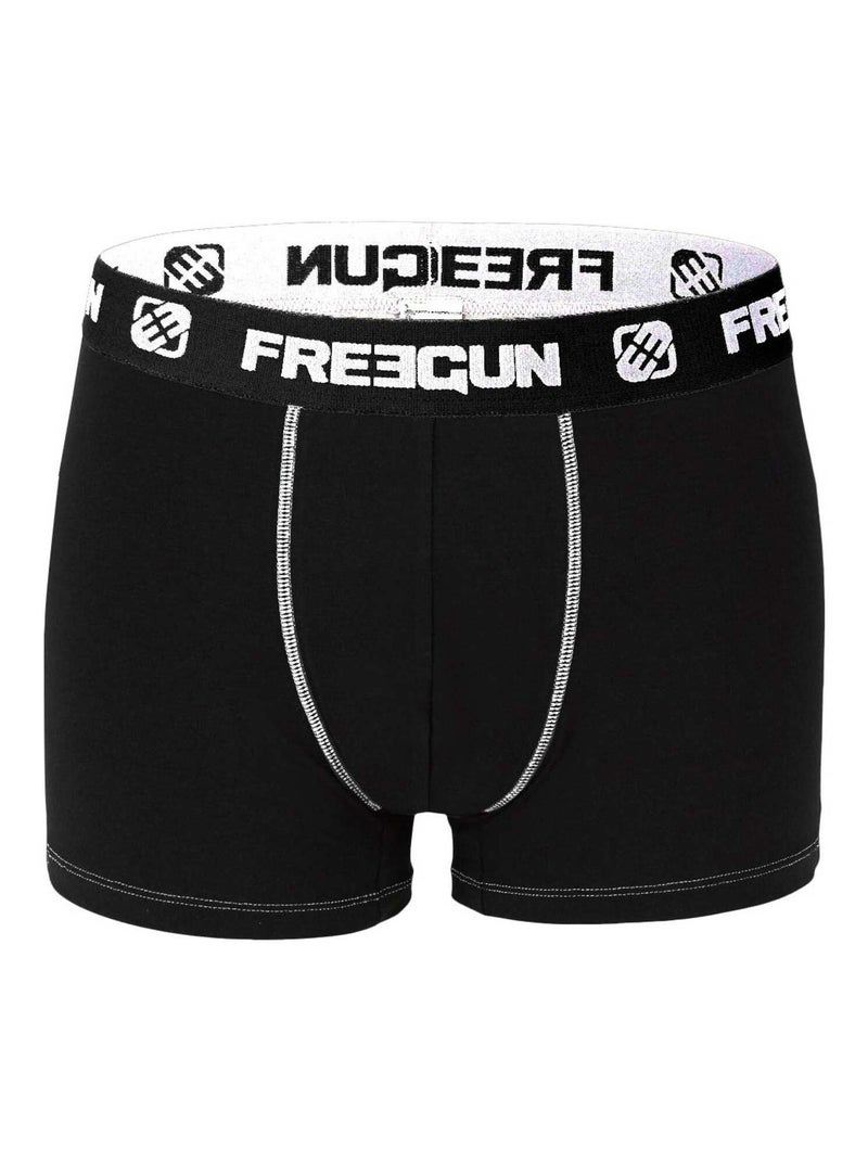 Lot de 6 boxers garçon en Coton Freegun Noir - Kiabi