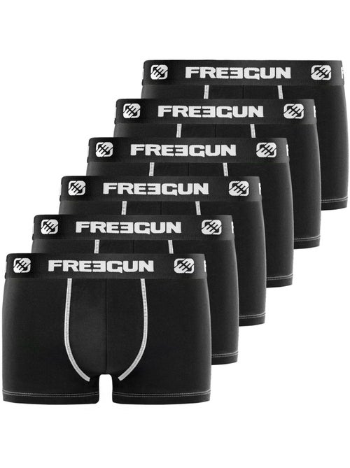 Lot de 6 boxers garçon en Coton Freegun - Kiabi