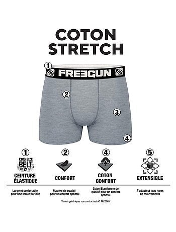Lot de 6 boxers garçon en coton uni freegun