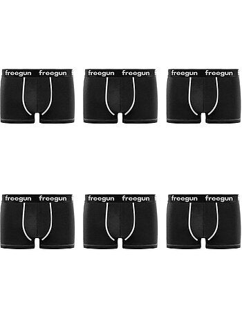 Lot de 6 boxers garçon en coton uni freegun