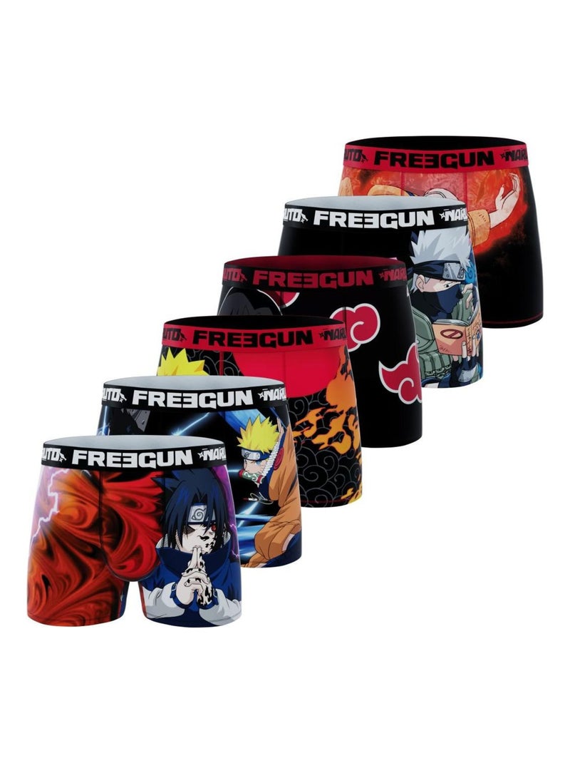 Lot de 6 boxers garçon Naruto Classic Freegun Noir - Kiabi