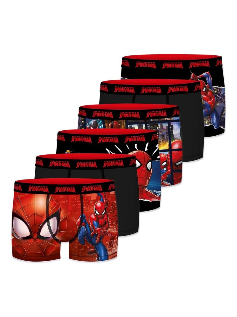 Lot de 6 Boxers garçon Spider-Man Ultimate Spiderman Noir - Kiabi