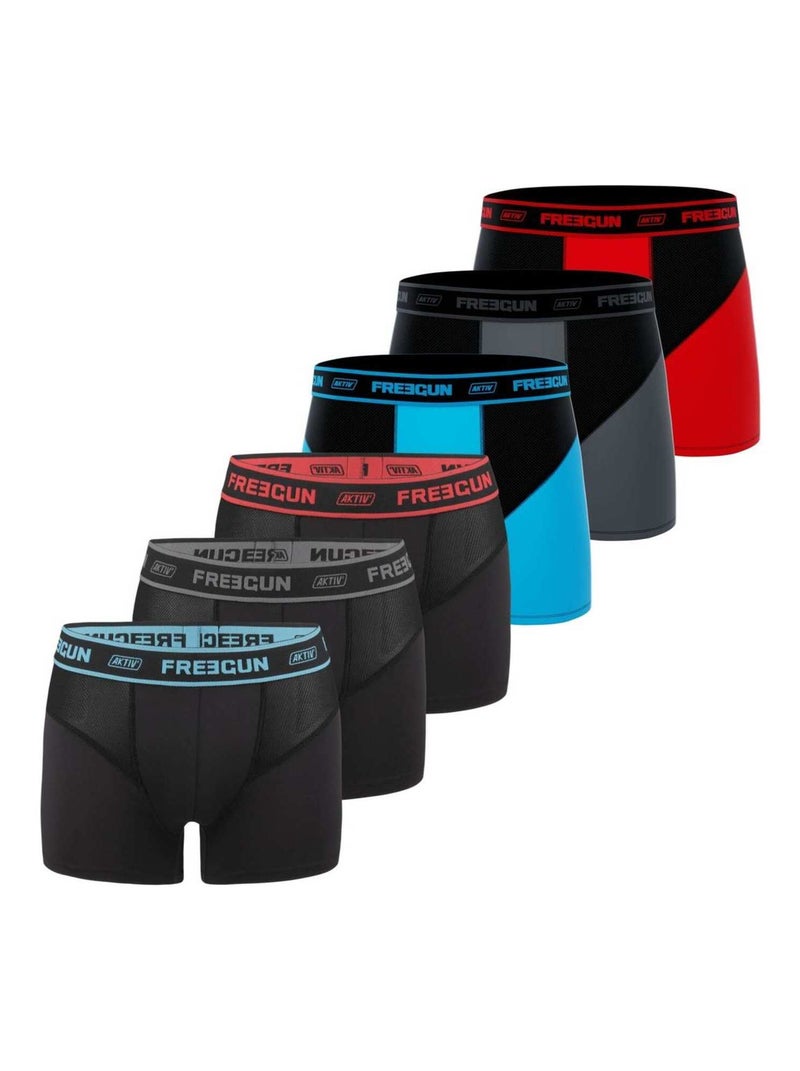 Lot de 6 Boxers homme Aktiv Sport Freegun Noir - Kiabi