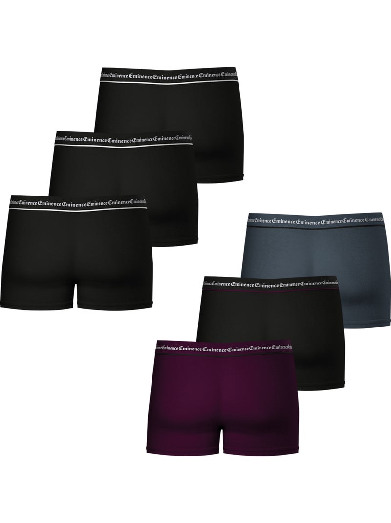 Lot de 6 boxers homme Business Eminence Gris Bordeaux Noir - Kiabi
