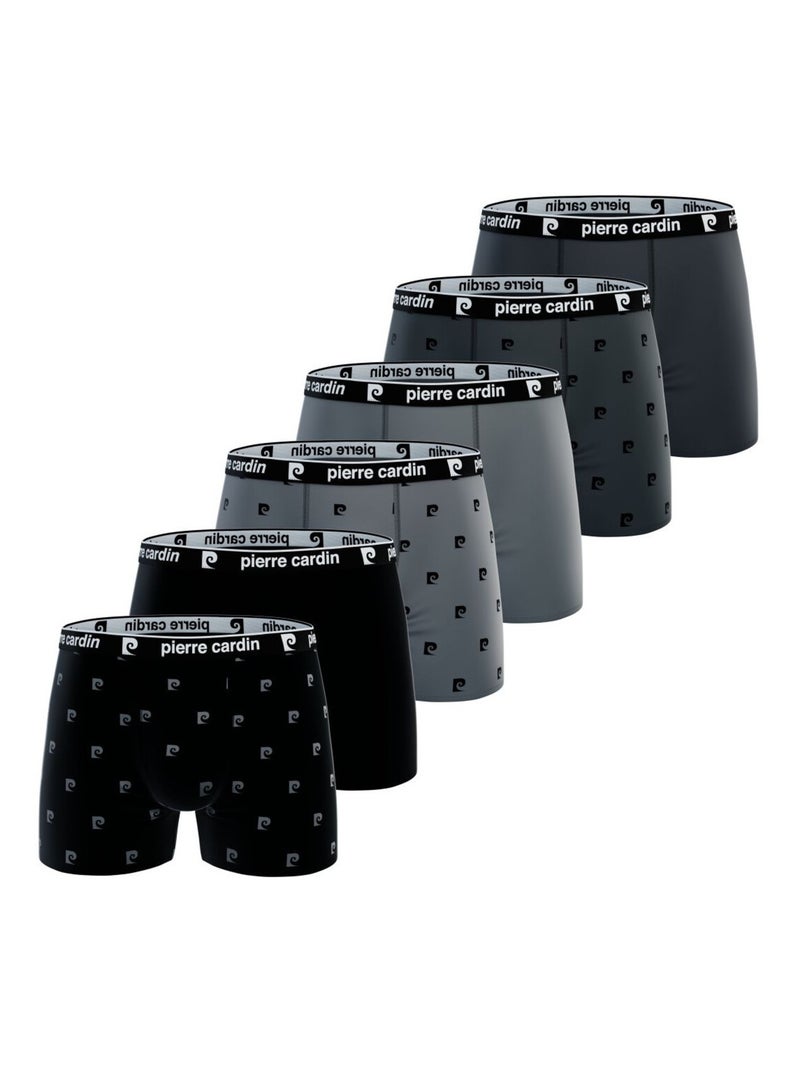 Lot de 6 boxers homme Class Pierre Cardin Noir Gris - Kiabi