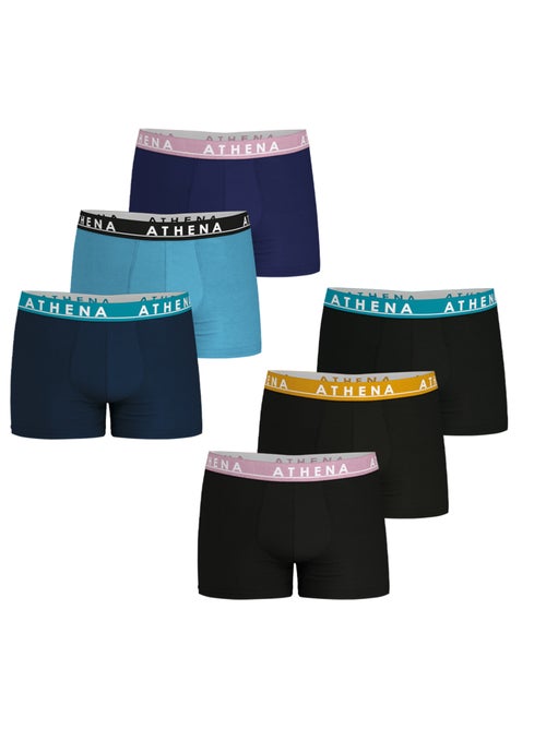 Lot de 6 boxers homme Easy Color Athena - Kiabi