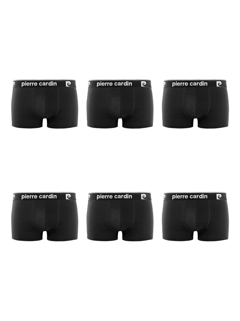 Lot de 6 boxers homme en coton Basic Pierre Cardin Noir - Kiabi