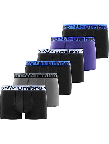 Lot de 6 boxers homme en coton ceinture subli force umbro