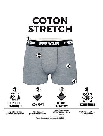 Lot de 6 boxers homme en coton FRGN Line Freegun