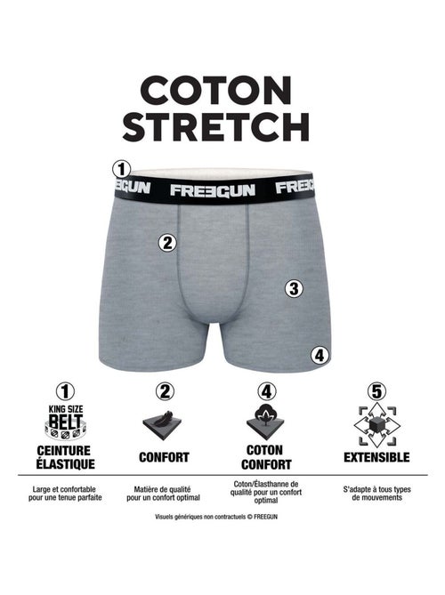 Lot de 6 boxers homme en coton FRGN Sporty Freegun - Kiabi
