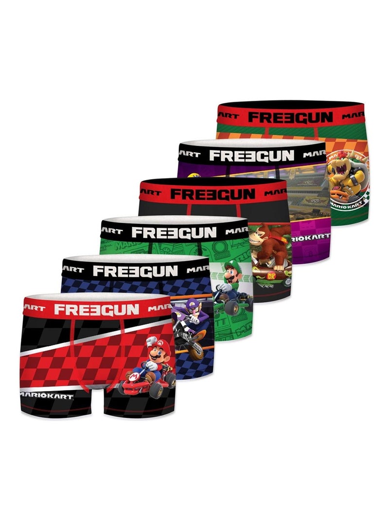 Lot de 6 Boxers homme Mario Kart Freegun Rouge - Kiabi
