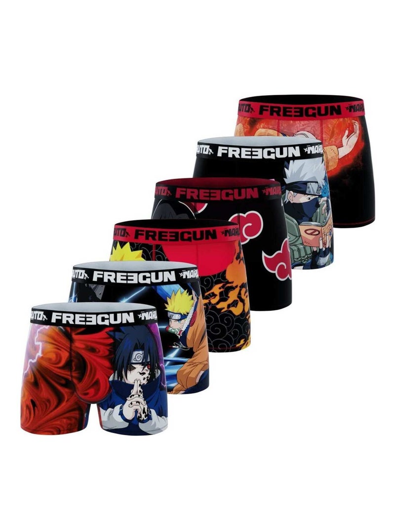 Lot de 6 boxers homme Naruto Classic Freegun Noir - Kiabi