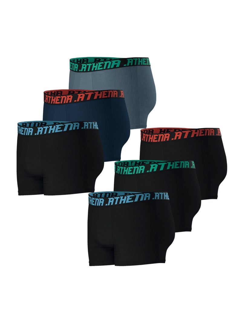 Lot de 6 boxers homme Trio Essentiel Athena Multicolore - Kiabi
