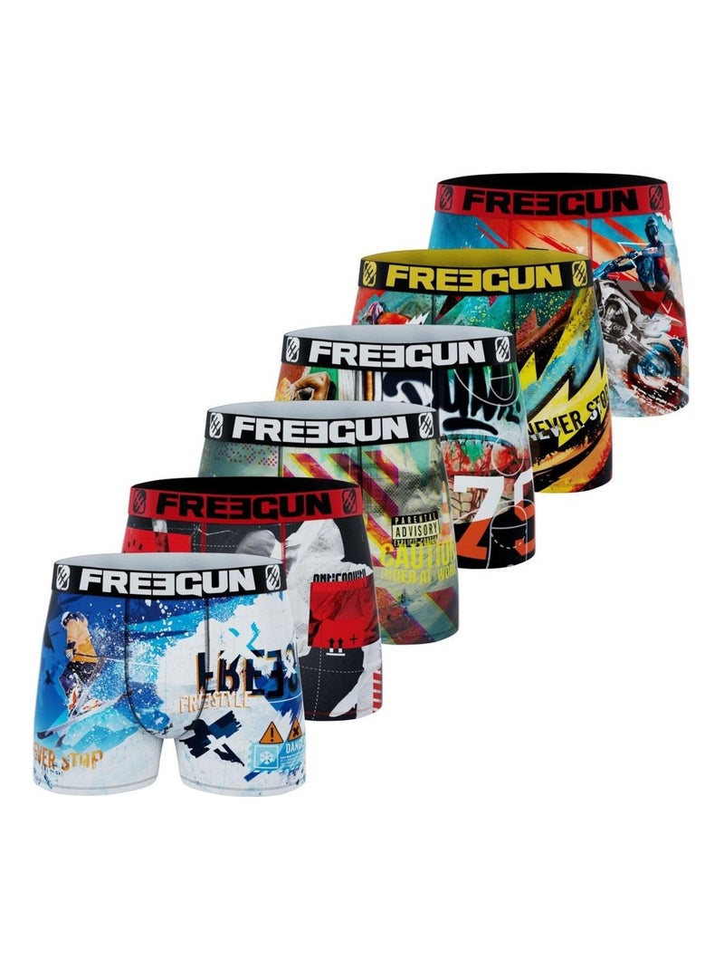 Lot de 6 Boxers homme Winter Sport Freegun Bleu - Kiabi