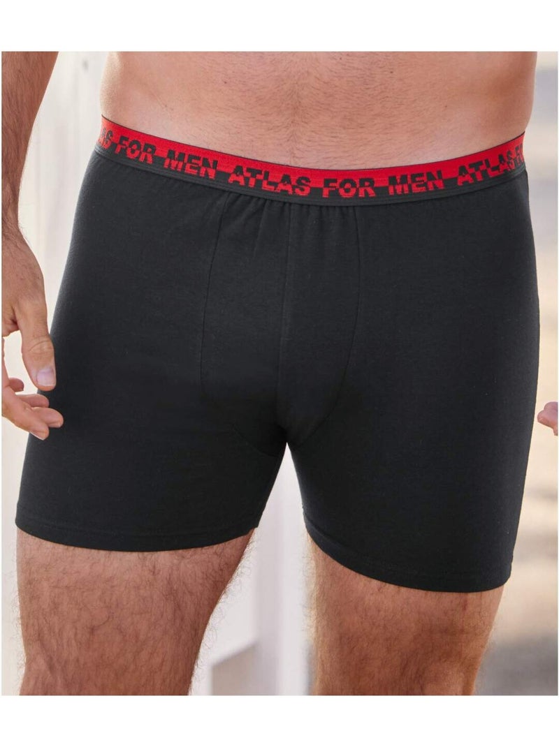 Lot de 6 Boxers Stretch Confort   - ATLAS FOR MEN Noir - Kiabi