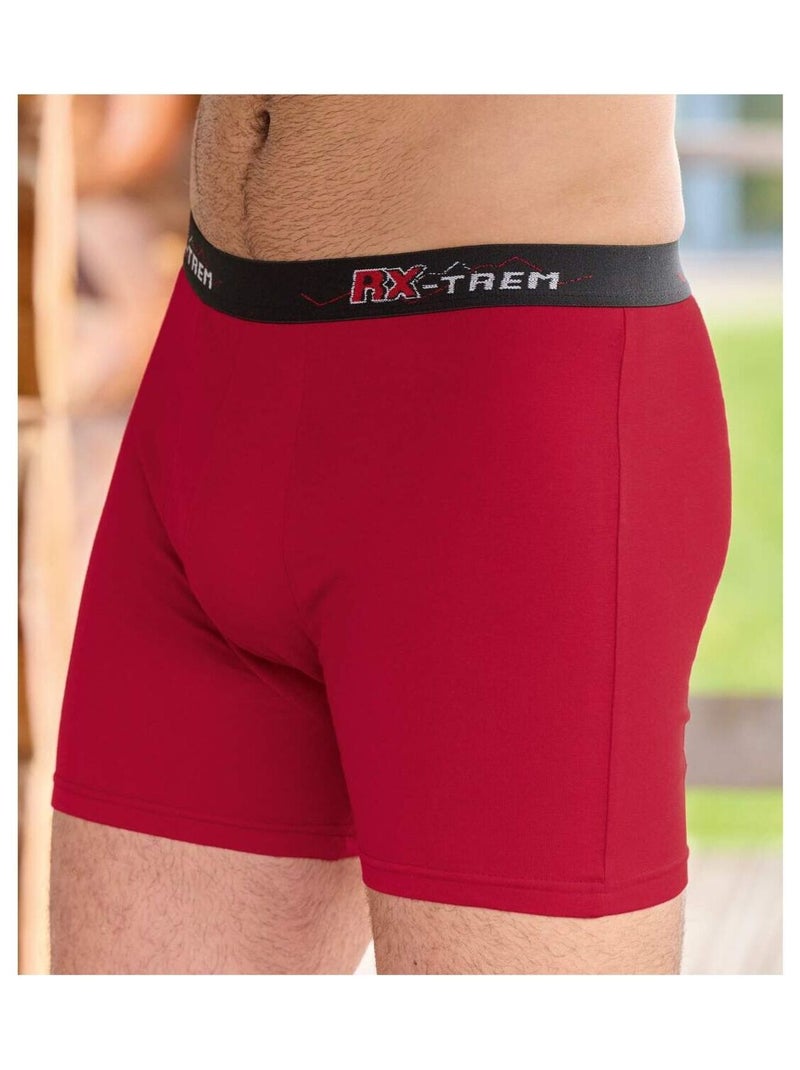 Lot de 6 Boxers Stretch Unis RX-Trem  - ATLAS FOR MEN Gris Bordeaux Noir - Kiabi