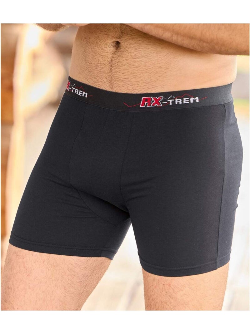 Lot de 6 Boxers Stretch Unis RX-Trem  - ATLAS FOR MEN Gris Bordeaux Noir - Kiabi