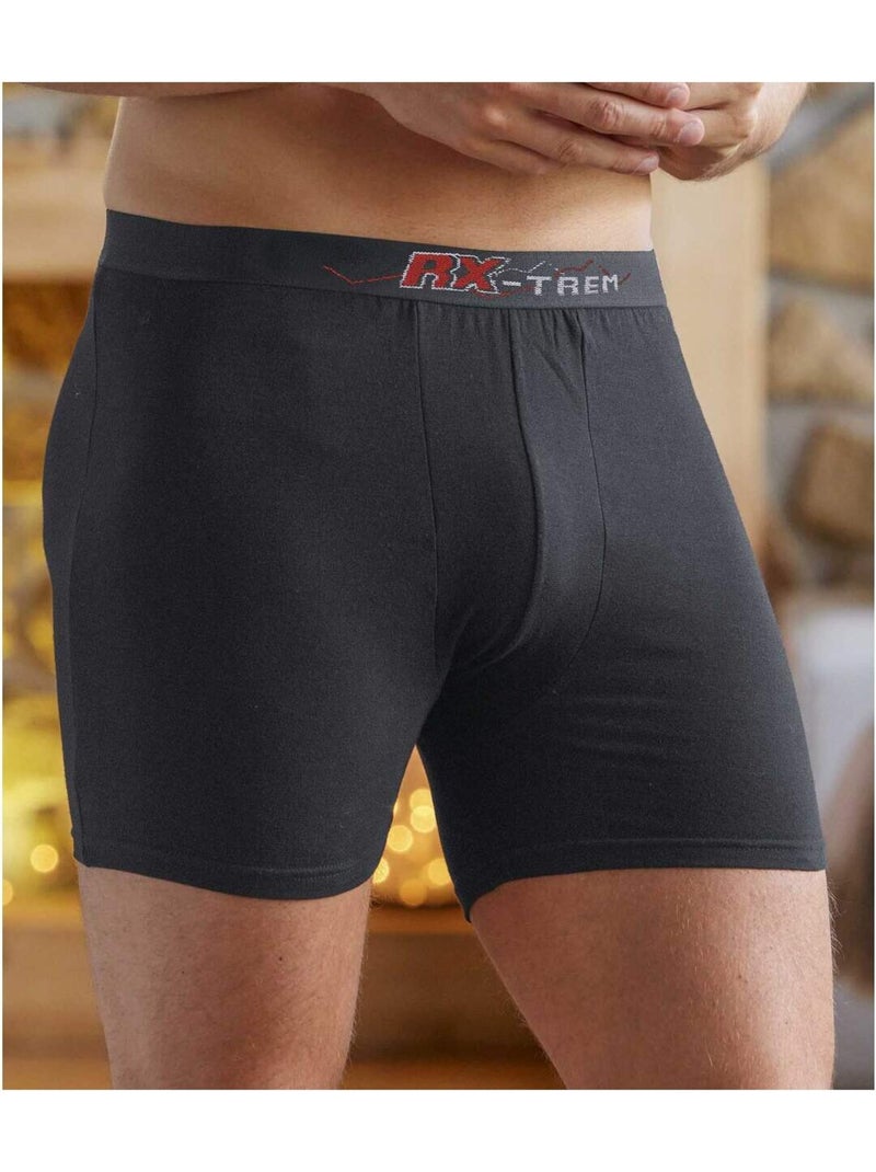 Lot de 6 boxers unis  - atlas for men Gris Noir - Kiabi