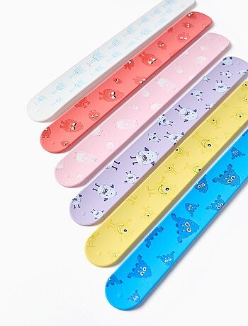 Lot de 6 bracelets slap & strap émotions