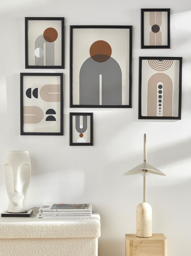 Lot de 6 cadres photos bois MOKA Noir - Kiabi