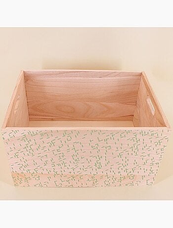 Lot de 6 caisses en bois motifs géométriques verts