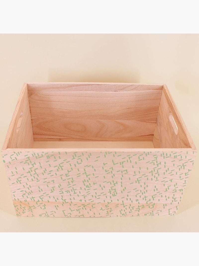 Lot de 6 caisses en bois motifs géométriques verts Beige - Kiabi