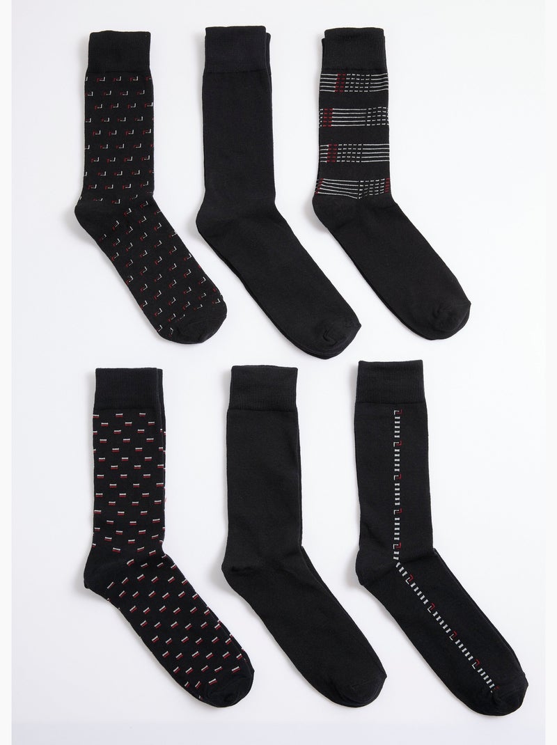 Lot de 6 Chaussettes classiques - AFIBEL Noir - Kiabi