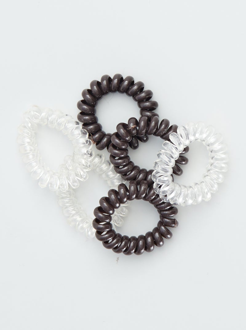 Lot de 6 chouchous tortis blanc/marron - Kiabi