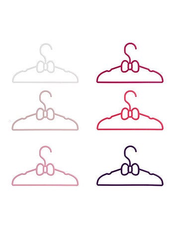 Lot de 6 cintres enfant en plastique Noeud papillon