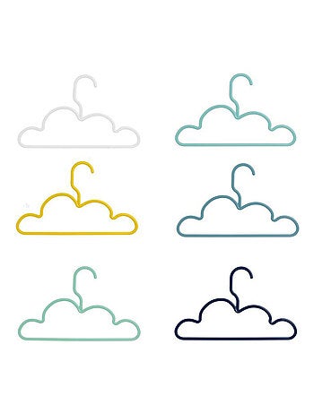Lot de 6 cintres enfant en plastique Nuage