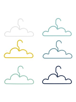 Lot de 6 cintres enfant en plastique Nuage