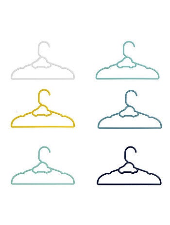Lot de 6 cintres enfant en plastique Voiture